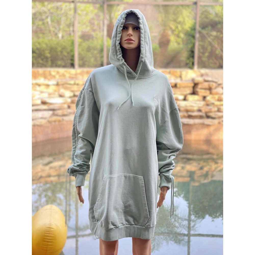 Guess Diane Hooded Sweater Dress Crystal Green M NWT